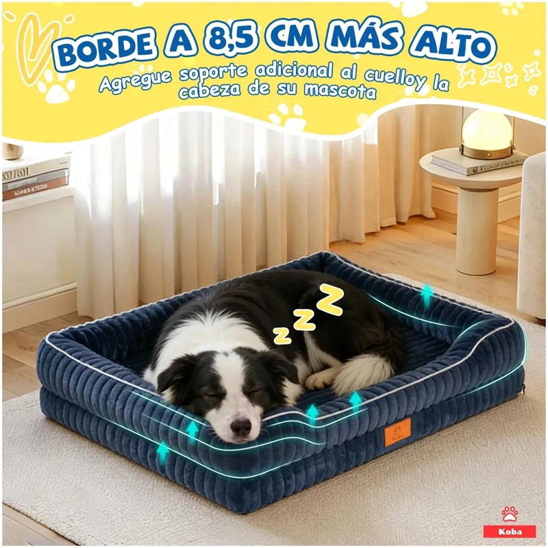 COLCHON ORTOPE DICO PARA PERRO GRANDE 90X63 CM CON TELA RESISTENTE - 3