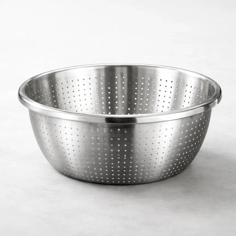 COLADOR ESCURRIDOR DE ACERO INOXIDABLE DE 30 CM PARA PASTA Y COCINA - 4