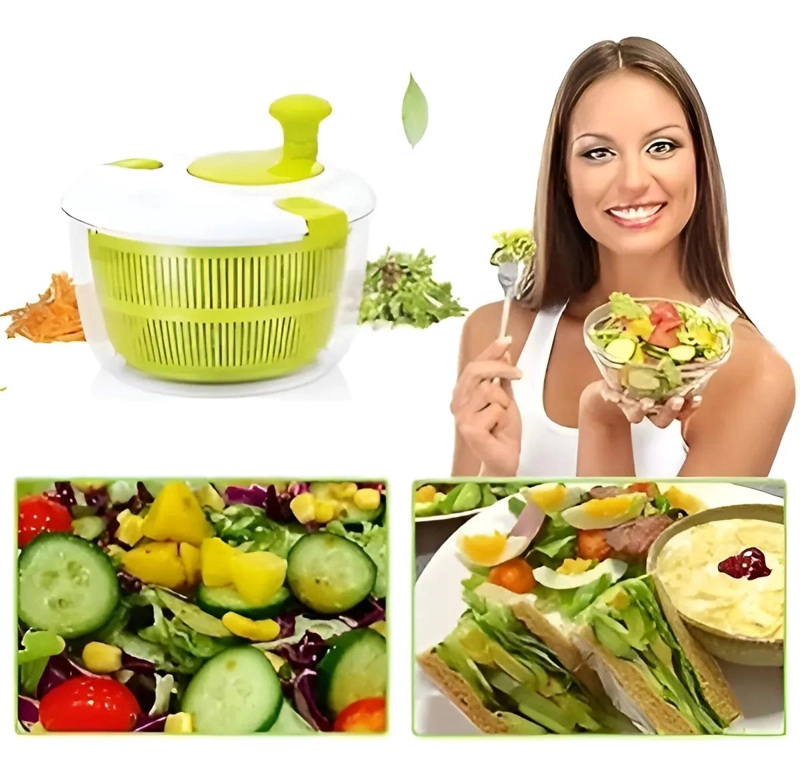 CENTRIFUGA MANUAL PARA SECAR ENSALADAS Y FRUTAS CON DISEÑO PRACTICO - 3