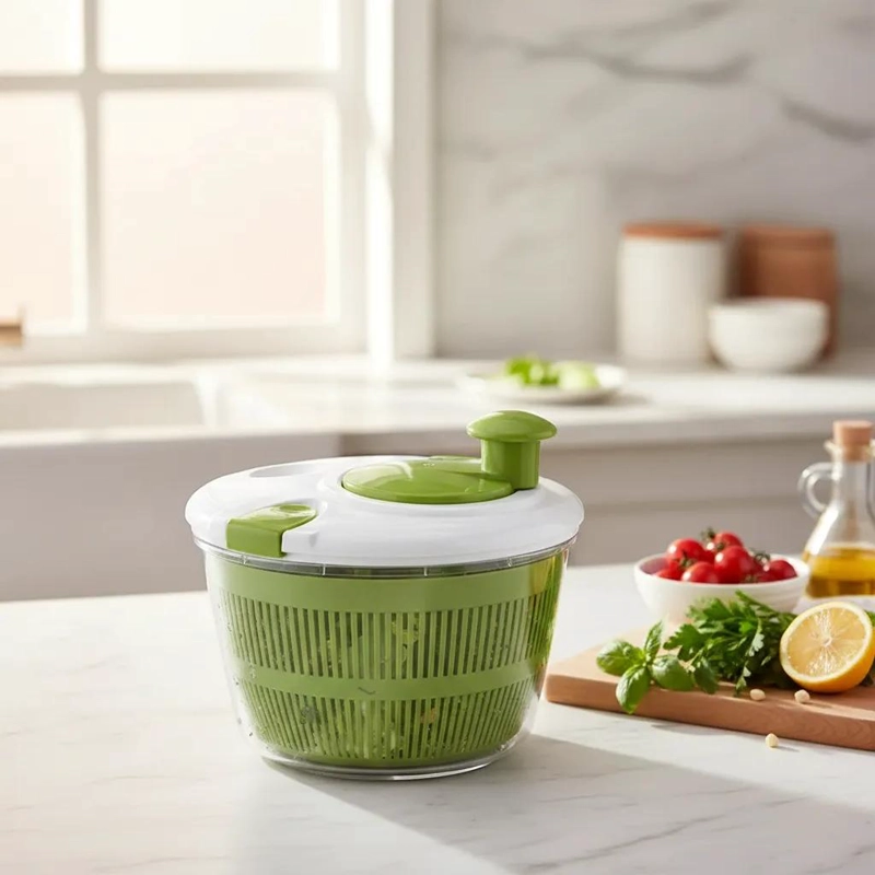 CENTRIFUGA MANUAL PARA SECAR ENSALADAS Y FRUTAS CON DISEÑO PRACTICO - 4