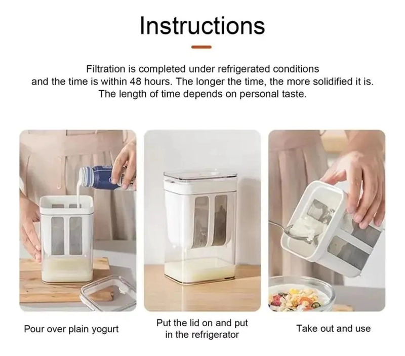 COLADOR PARA YOGUR GRIEGO CASERO CON SEPARADOR DE SUERO EFICIENTE - 4