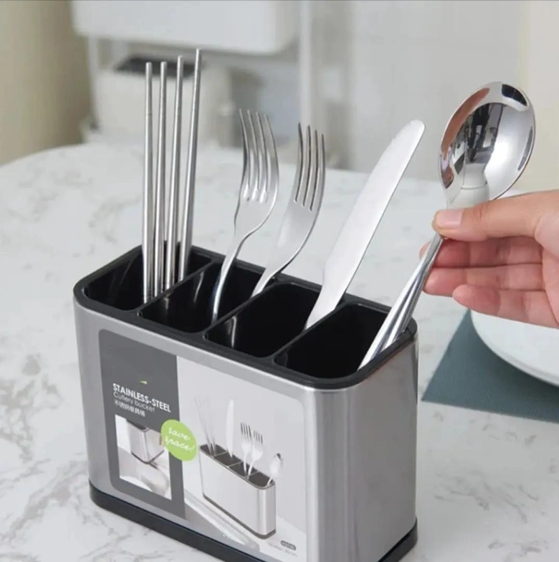 ESCURRIDOR PARA CUBIERTOS Y UTENSILIOS DE COCINA EN ACERO INOXIDABLE - 2