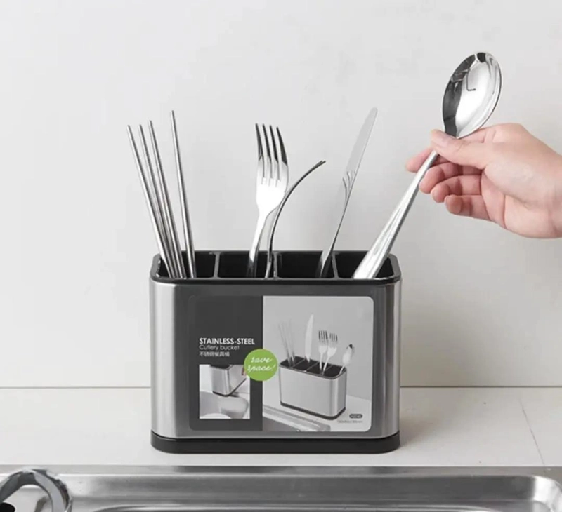 ESCURRIDOR PARA CUBIERTOS Y UTENSILIOS DE COCINA EN ACERO INOXIDABLE - 3