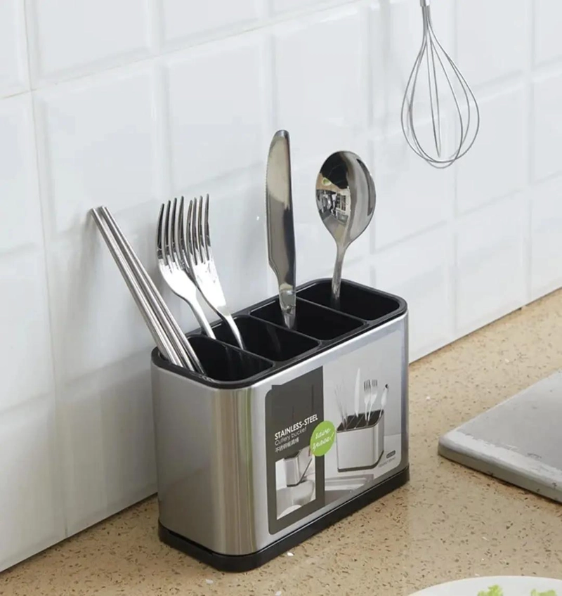 ESCURRIDOR PARA CUBIERTOS Y UTENSILIOS DE COCINA EN ACERO INOXIDABLE - 4