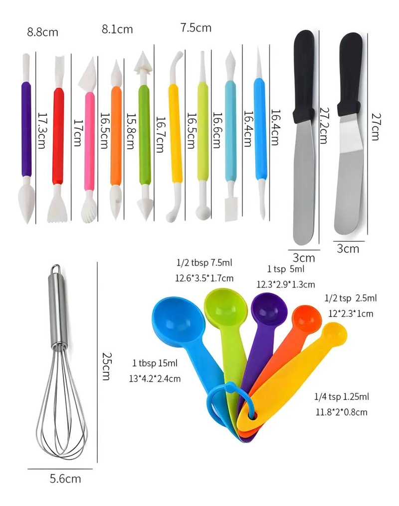 KIT COMPLETO DE DECORACION PARA PASTELES CON 66 PIEZAS VARIADAS - 2