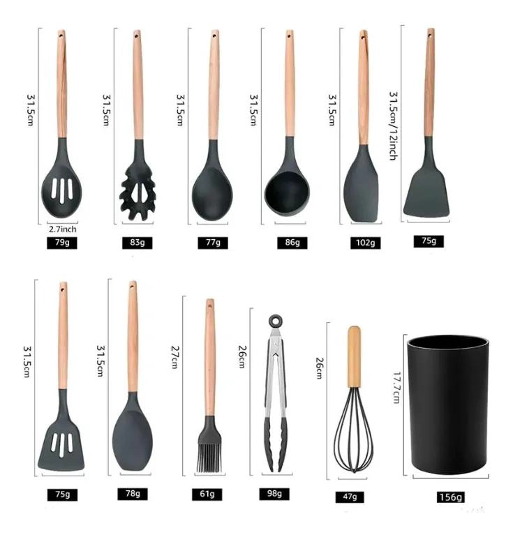 SET COMPLETO DE 12 UTENSILIOS DE COCINA RESISTENTES AL CALOR PARA USO DIARIO - 2
