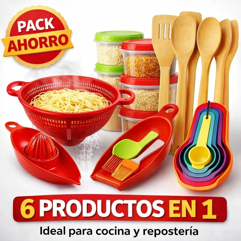 SET COMPLETO DE UTENSILIOS PARA COCINA Y REPOSTERIA EN HOGAR - 1