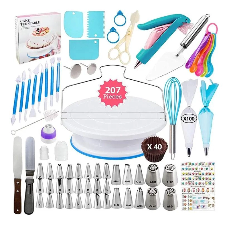 KIT COMPLETO DE UTENSILIOS PARA REPOSTERIA CON 207 PIEZAS VARIADAS - 1