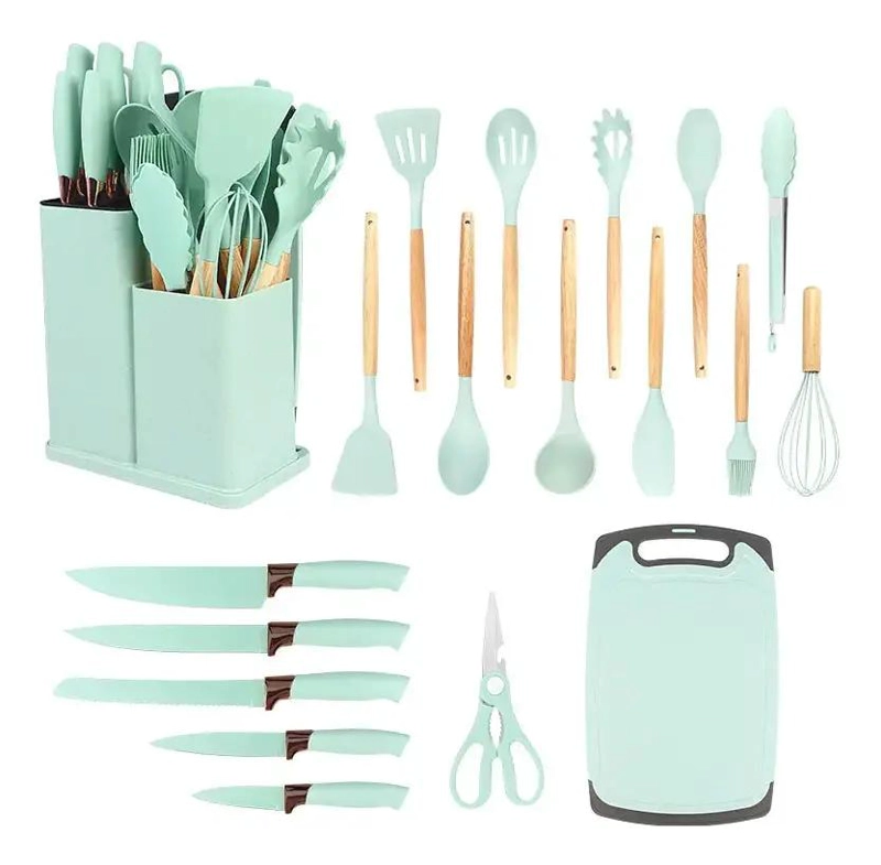 SET COMPLETO DE 19 UTENSILIOS DE COCINA ANTIADHERENTES DE SILICONA - 1