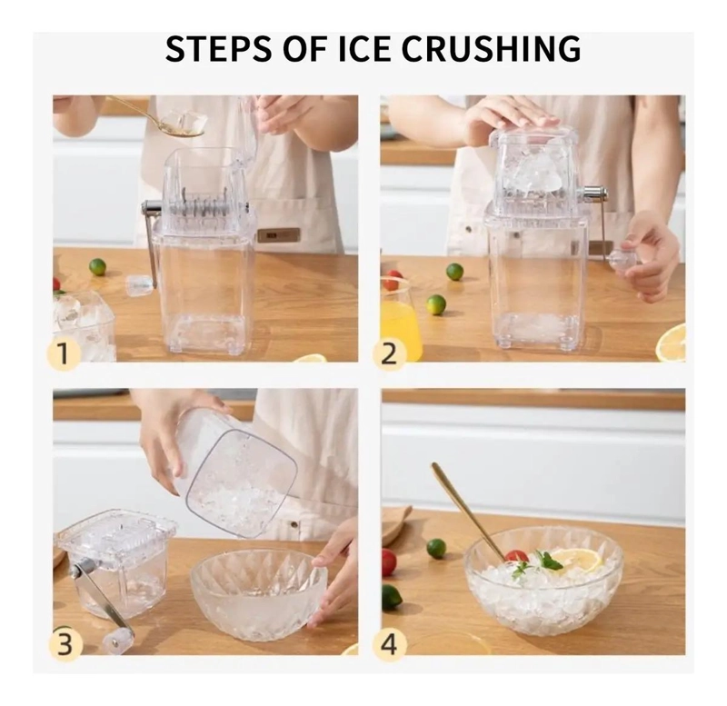 MAQUINA MANUAL PARA RASPADOS CON TRITURADOR DE HIELO DE MANIVELA - 2