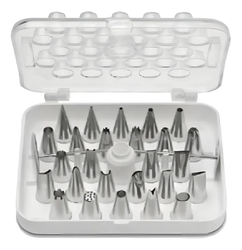 SET COMPLETO DE 26 BOQUILLAS Y ADAPTADOR PARA MANGA PASTELERA EN REPOSTERIA - 1