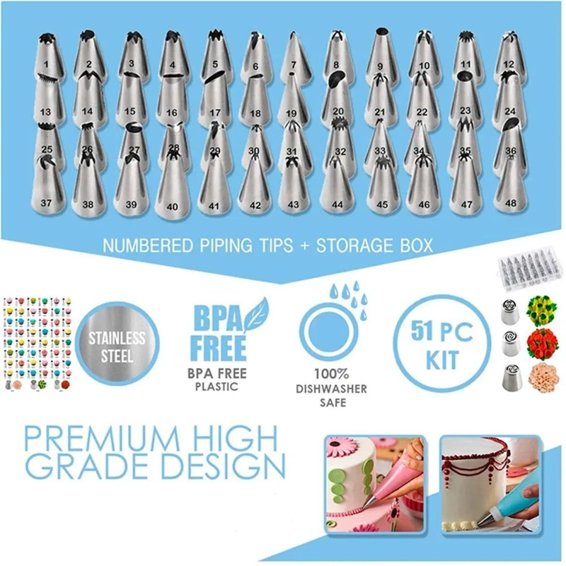KIT COMPLETO DE REPOSTERIA CON 207 PIEZAS INCLUYENDO MANGA PASTELERA Y BOQUILLAS - 5