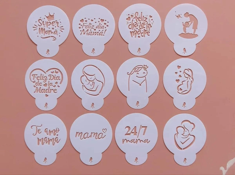 STENCIL PLANTILLA PARA REPOSTERIA CON DISEÑO DE MADRE PARA GALLETAS DE 5 CM - 2