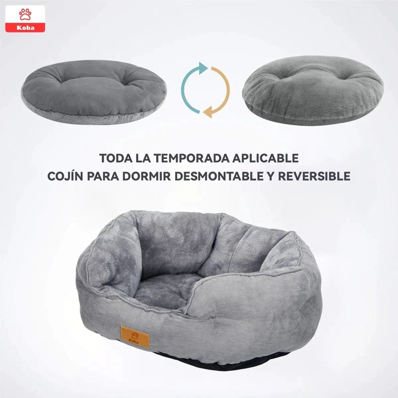 CAMA ANTIESTRE S PARA MASCOTAS CON COJIN REVERSIBLE PARA PERROS Y GATOS - 2