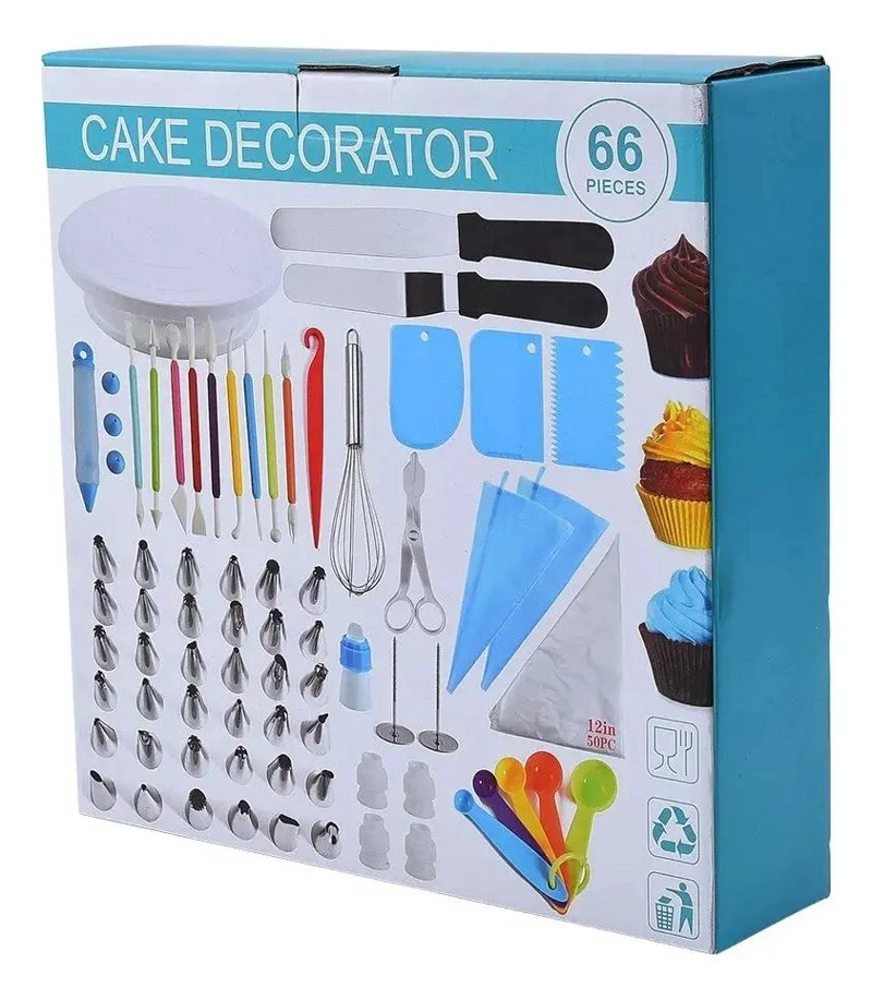 SET DE 66 PIEZAS PARA REPOSTERIA CON PLATO GIRATORIO Y ACCESORIOS - 1