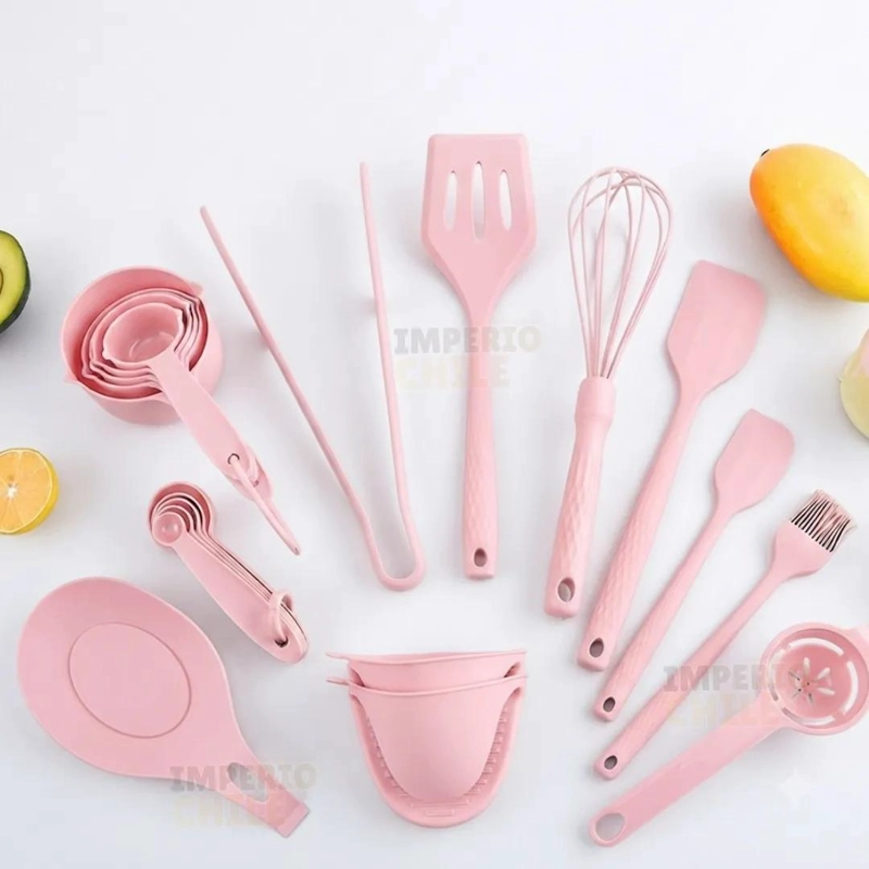 SET DE 21 UTENSILIOS DE COCINA EN SILICONA CON CUCHARONES VARIADOS - 2