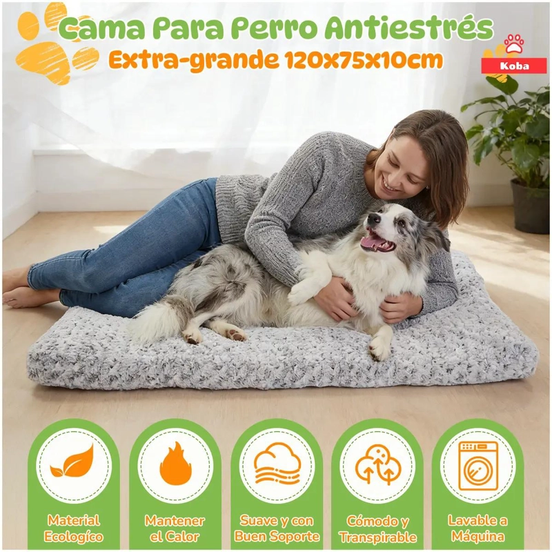 CAMA ANTIESTRE S LAVABLE PARA MASCOTAS PERROS Y GATOS EXTRA GRANDE - 4