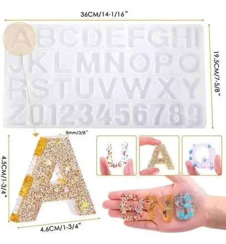 SET DE MOLDES DE SILICONA PARA FUNDICION DE LETRAS EN RESINA - 4