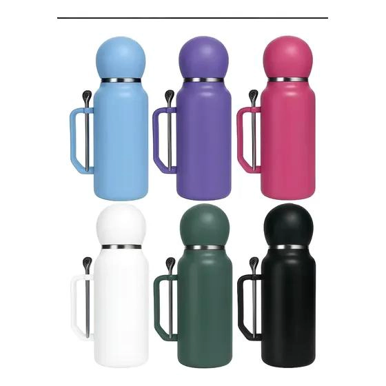 TERMO DE ACERO INOXIDABLE 1300 ML CON MATE Y BOMBILLA INCLUIDOS - 1
