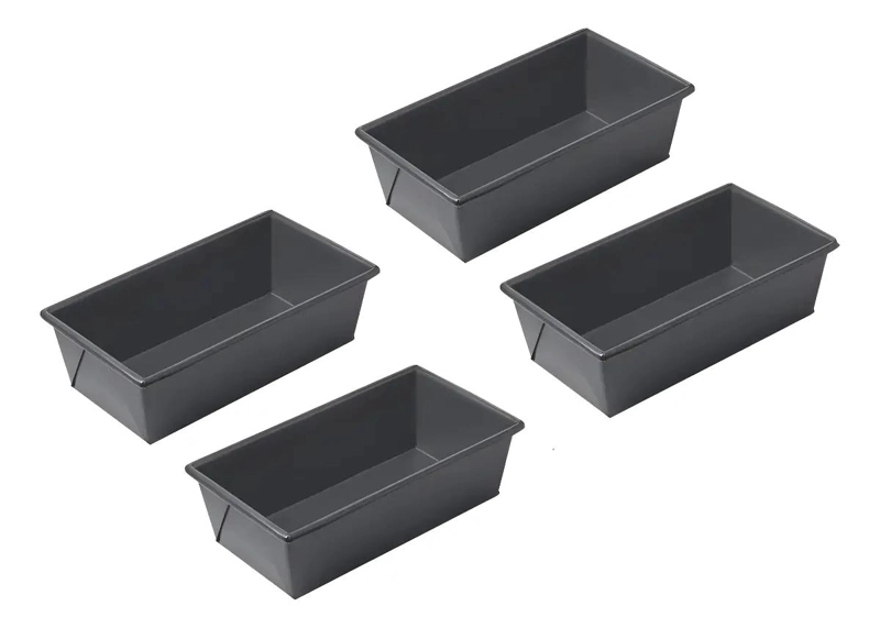 SET DE 4 MOLDES RECTANGULARES ANTIADHERENTES DE 25 CM PARA PAN - 1