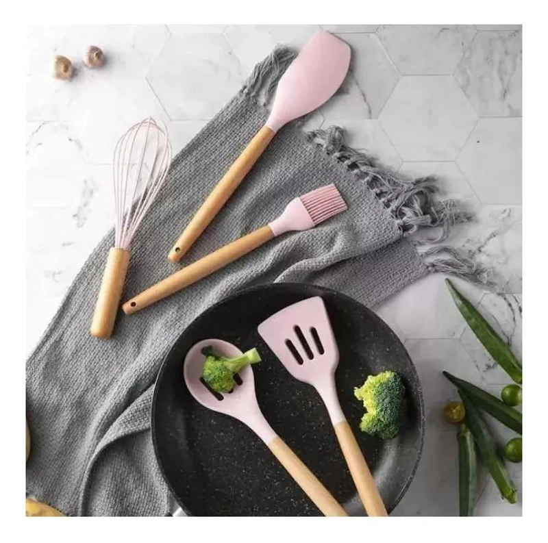 SET DE UTENSILIOS DE COCINA CON 10 PIEZAS DE SILICONA RESISTENTES - 3
