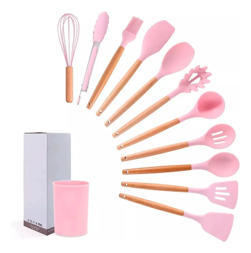 SET DE UTENSILIOS DE COCINA CON 10 PIEZAS DE SILICONA RESISTENTES - 4
