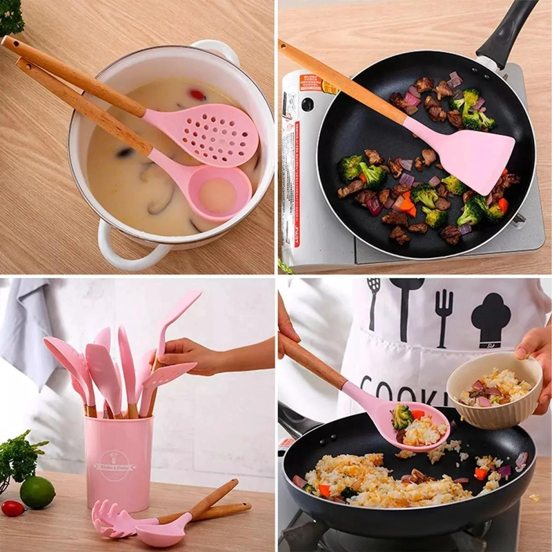 SET DE UTENSILIOS DE COCINA CON 10 PIEZAS DE SILICONA RESISTENTES - 5