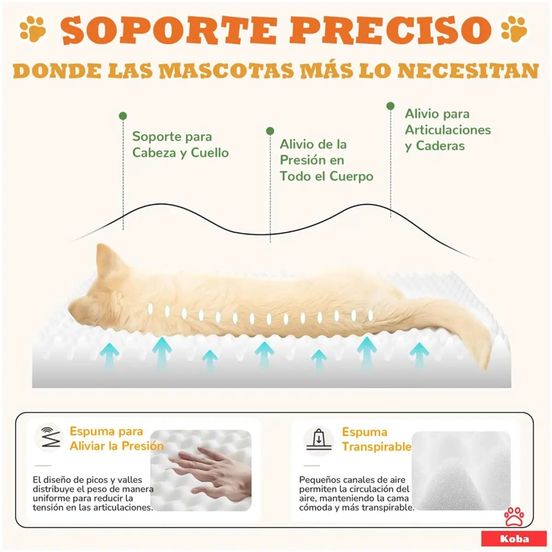 COLCHON ORTOPE DICO ANTIESTRE S PARA PERROS Y GATOS 75X50 CM - 4