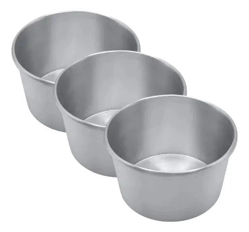 SET DE 3 MOLDES DE ALUMINIO PARA TORTA DE 10 CM RESISTENTES - 1