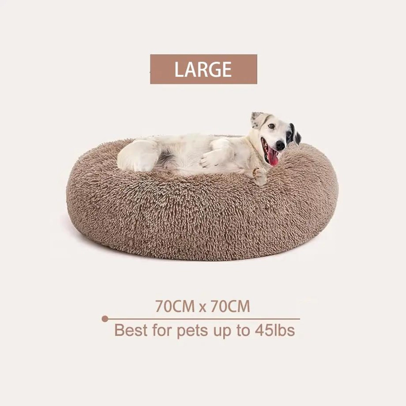 CAMA ANTIESTRE S PELUDA PARA PERROS Y GATOS 70 CM EN VARIOS COLORES - 3