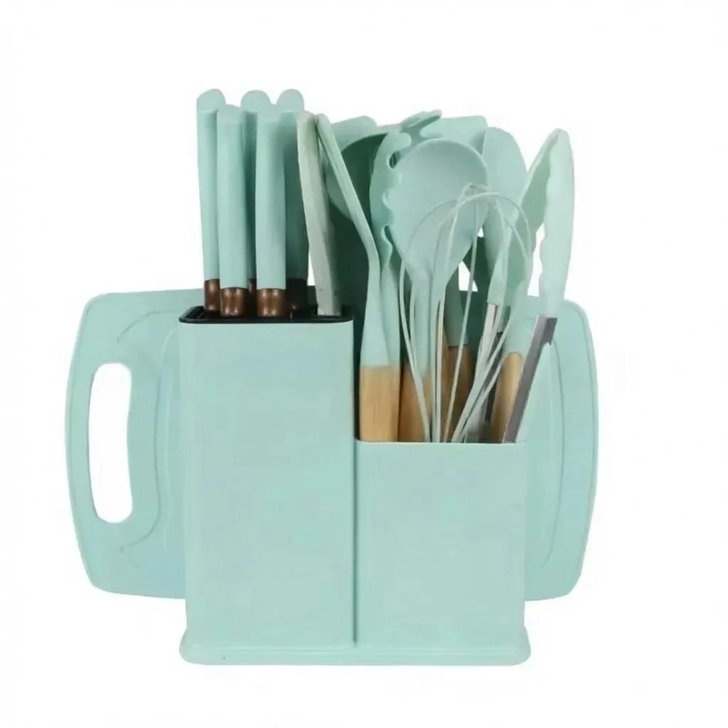 JUEGO DE UTENSILIOS DE COCINA DE SILICONA CON 19 PIEZAS RESISTENTES - 1