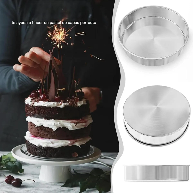 MOLDE REDONDO DE ALUMINIO PARA TORTAS Y QUEQUES DE 24 CM - 4