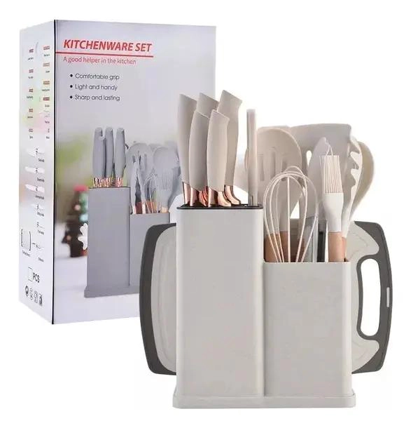SET COMPLETO DE 19 UTENSILIOS DE COCINA ANTIADHERENTES DE SILICONA - 1