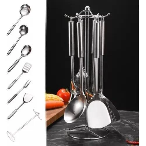SET DE UTENSILIOS DE COCINA EN ACERO INOXIDABLE CON 7 PIEZAS - 1