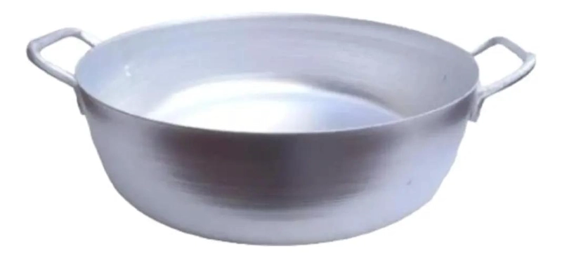 PAILA DE ALUMINIO PARA FREIR CON DIAMETRO DE 40 CM COLOR PLATEADO - 1