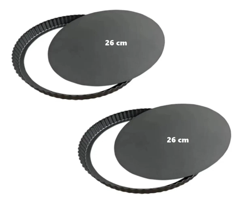 SET DE 2 MOLDES DESMONTABLES PARA TARTALETAS INDIVIDUALES DE 26 CM - 2