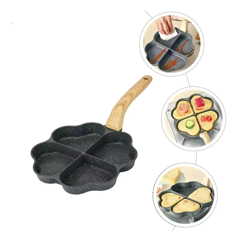 SARTE N ANTIADHERENTE CON CUATRO DIVISIONES EN FORMA DE CORAZON PARA COCINAR - 2
