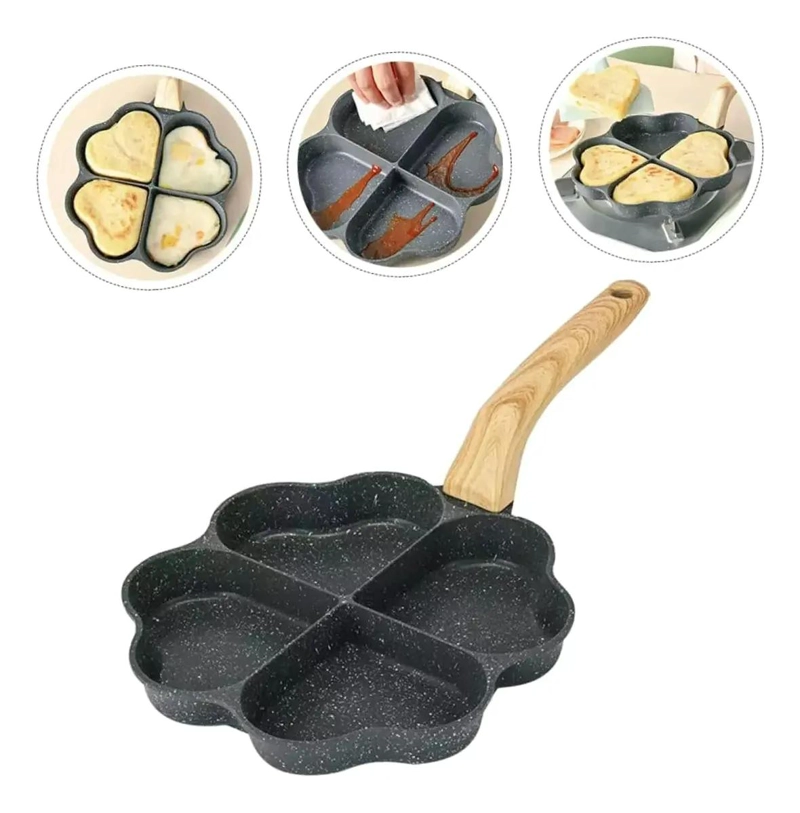 SARTE N ANTIADHERENTE CON CUATRO DIVISIONES EN FORMA DE CORAZON PARA COCINAR - 3