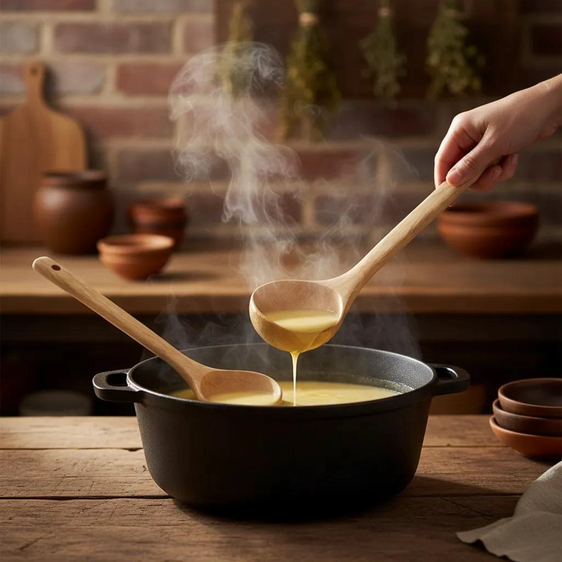 CUCHARA ECOLOGICA DE BAMBU DE 26 CM PARA COCINA Y SERVIR - 3