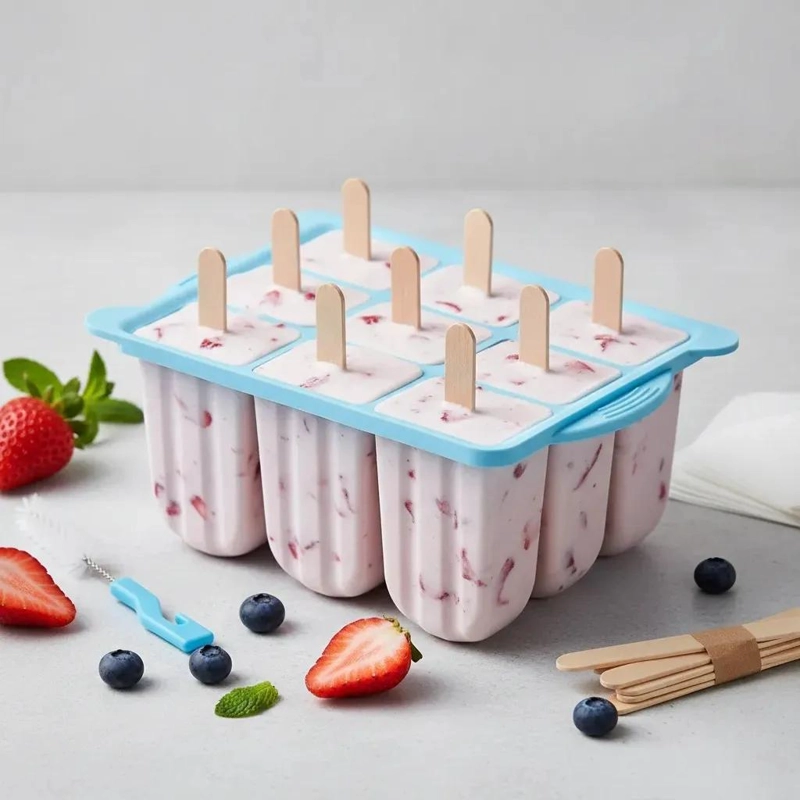 MOLDE DE SILICONA PARA HELADOS TIPO PALETA CON ACCESORIOS PARA PREPARACION - 5