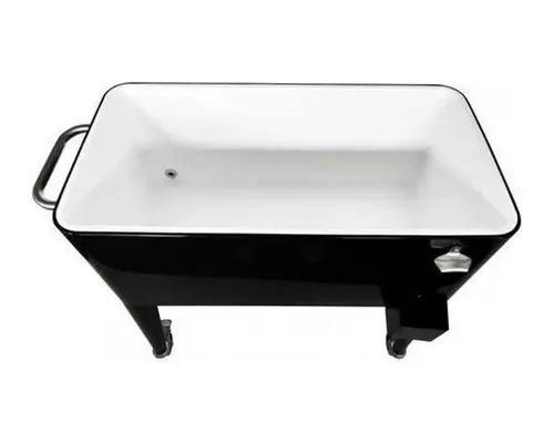 ENFRIADOR METALICO RETRO DE 60 LITROS COLOR NEGRO CON DISEÑO CLASICO - 5