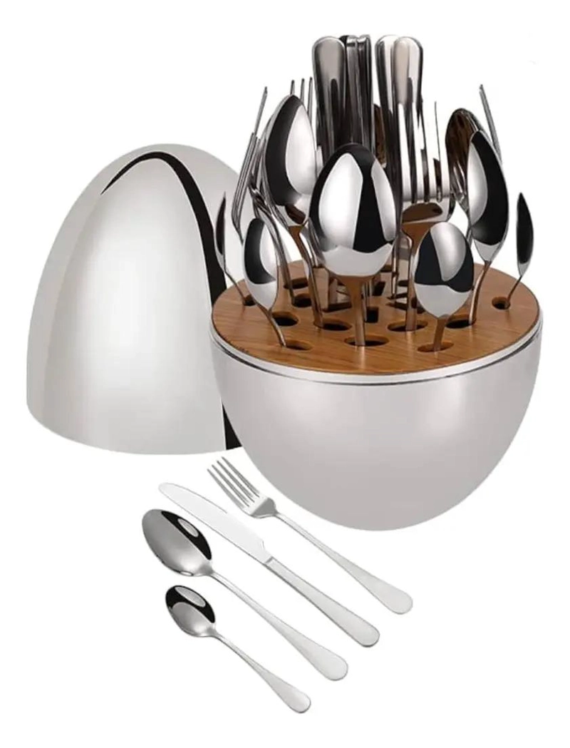 SET COMPLETO DE UTENSILIOS DE COCINA DE 24 PIEZAS EN COLOR PLATEADO - 1