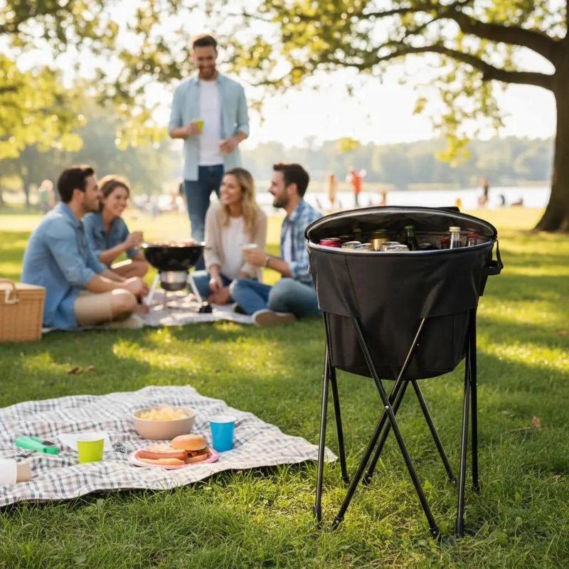 ENFRIADOR PLEGABLE CON PATAS CAPACIDAD 50 LITROS PARA CAMPING Y PLAYA - 5