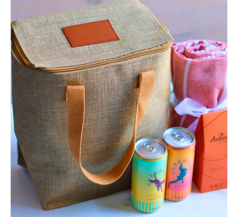 BOLSO COOLER DE YUTE CON CAPACIDAD DE 10 LITROS PARA MANTENER ALIMENTOS FRESCOS - 1