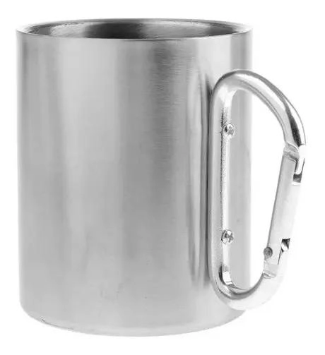 VASO PORTATIL DE ACERO INOXIDABLE CON MOSQUETON PARA CAMPING Y ACTIVIDADES ALAIR - 1