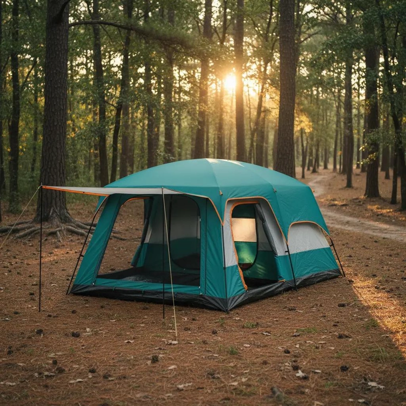 CARPA PARA CAMPING DOBLE CAPA PARA 10 PERSONAS COLOR VERDE - 1