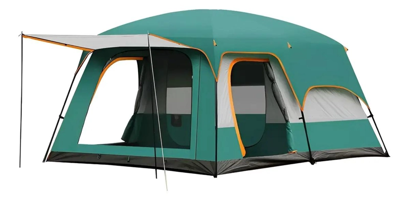 CARPA PARA CAMPING DOBLE CAPA PARA 10 PERSONAS COLOR VERDE - 2