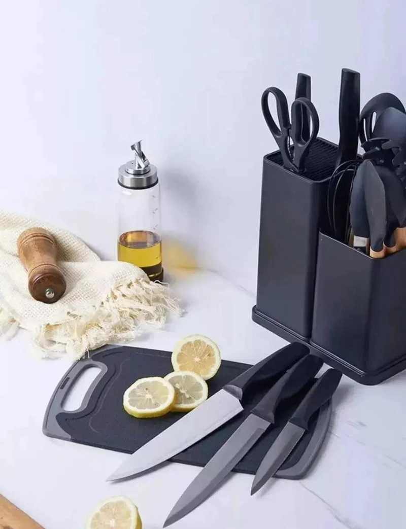 JUEGO DE UTENSILIOS DE COCINA DE SILICONA Y MADERA 19 PIEZAS - 3