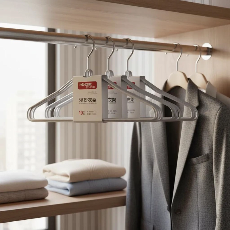 SET DE 40 GANCHOS METALICOS RECUBIERTOS PARA COLGAR ROPA RESISTENTES - 1