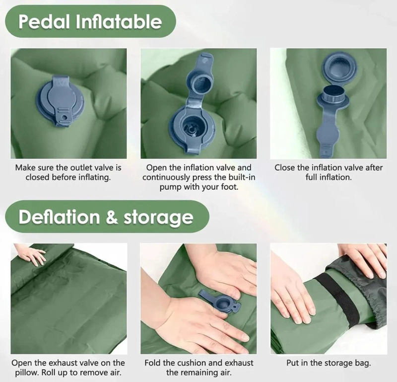 COLCHONETA INFLABLE PLEGABLE INDIVIDUAL PARA CAMPING Y VIAJES - 3